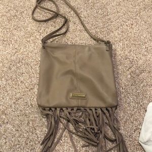 Tan fringe crossbody bag